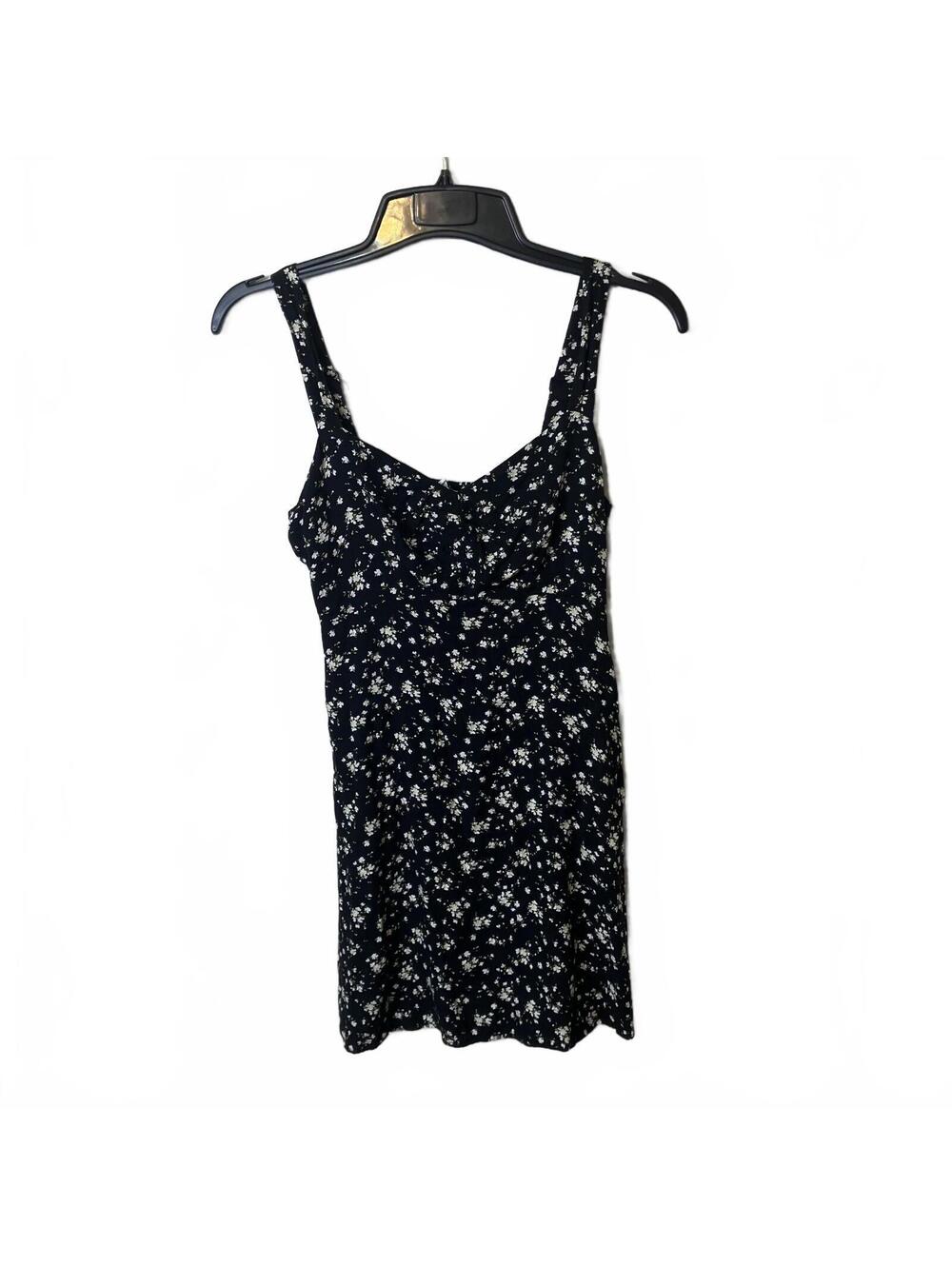Old Navy Black Floral Summer Sleeveless Smocked Romantic Feminine Dress Small